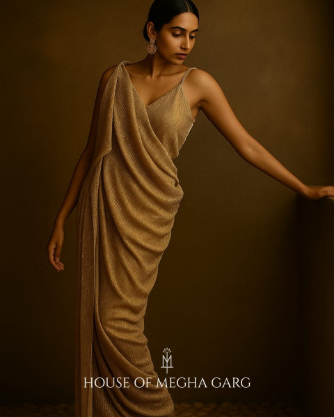 Gold Drapes Metallic Saree