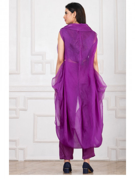 Orchid Purple Sequenced Cape Co-ord Set