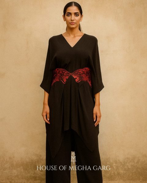 Noir-Scarlet Co-ord Set