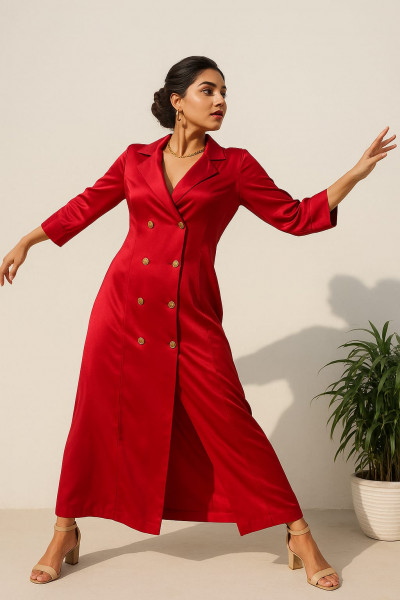 Red Trench Dress