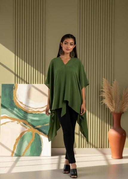 Emerald Green Asymmetrical Flow Top