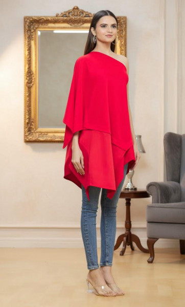 One Shouldered Draped Top