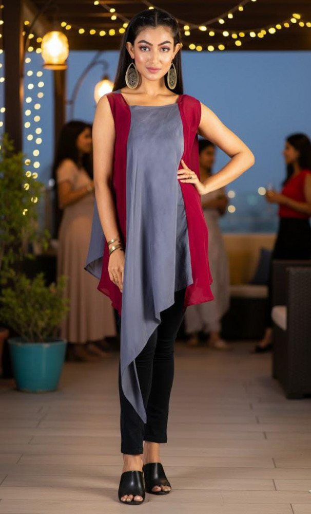 Image of Crimson Mist Asymmetric Tunic