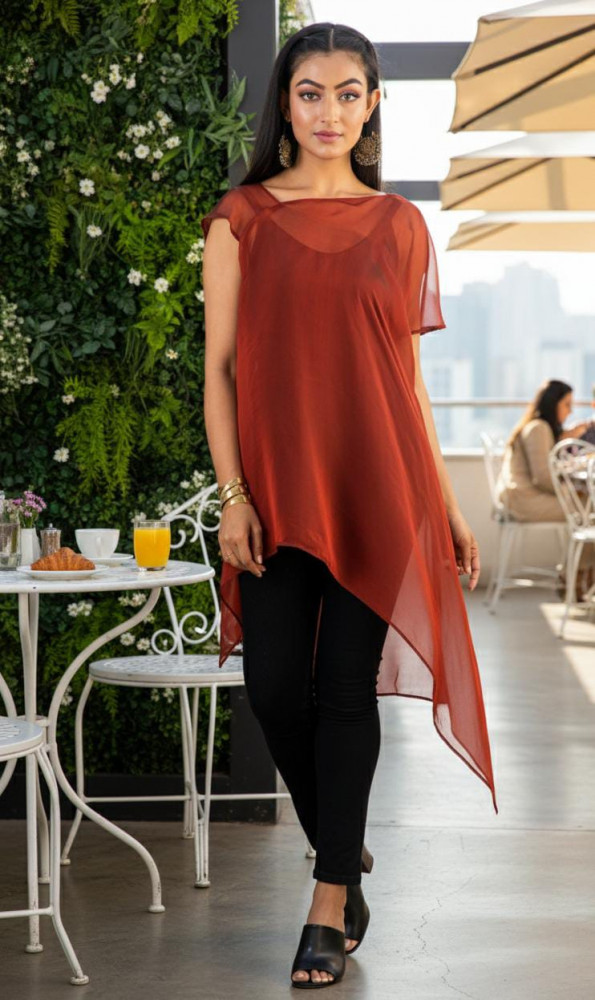 Image of Amber Glow Asymmetrical Top