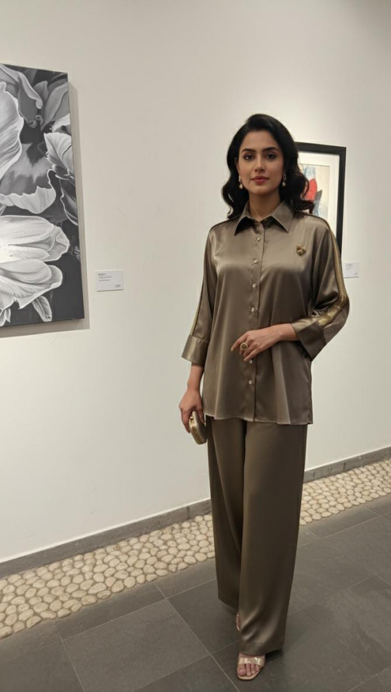 Image of Bronze Luxe Satin Co-ord Set