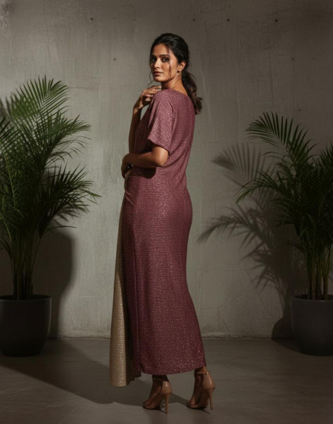 Aurelia Two-Tone Draped Dress