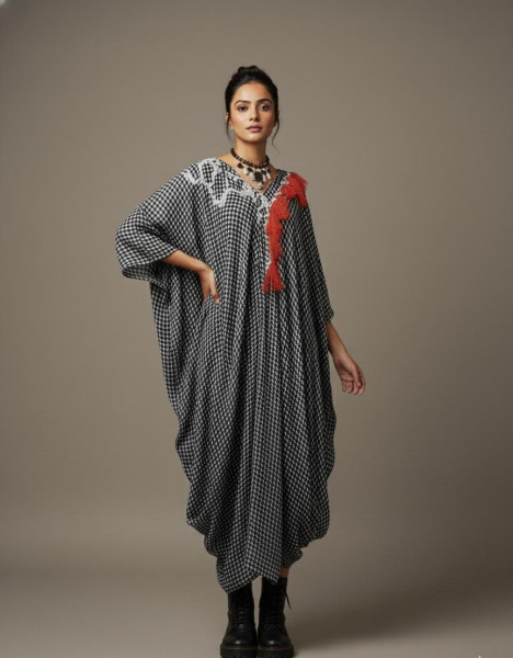 Monochrome B & W Kaftan Dress