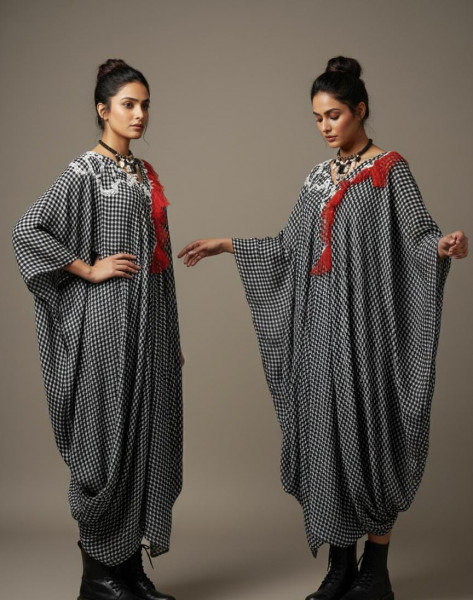 Monochrome B & W Kaftan Dress