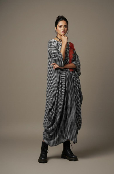 Monochrome B & W Kaftan Dress