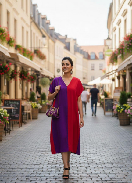 Dual Tone Flow Kaftan Dress