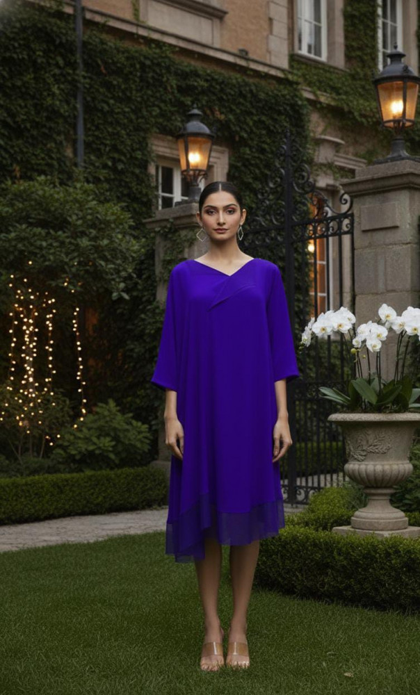 Image of Royal Blue Draped Dress