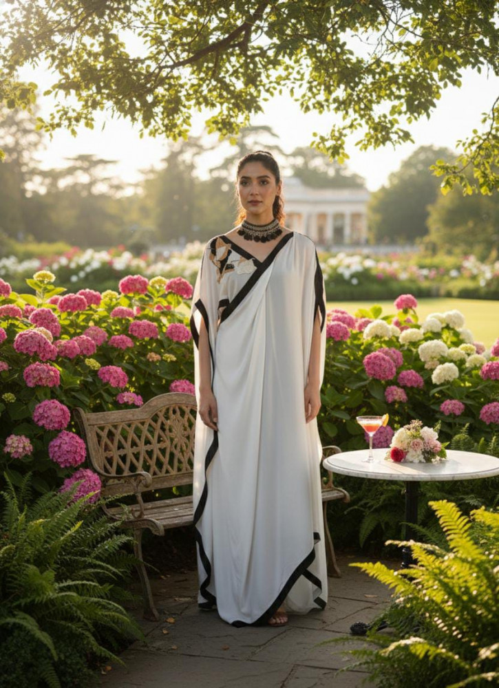 Image of White Wrap Around Drape