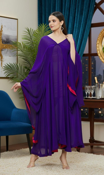 Royal Violet Drape Dress