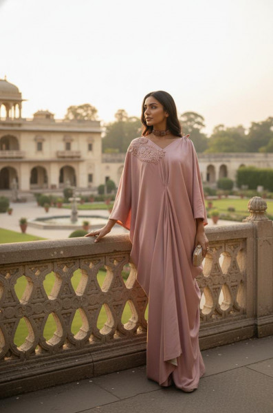 Soft Blush Statement Dress