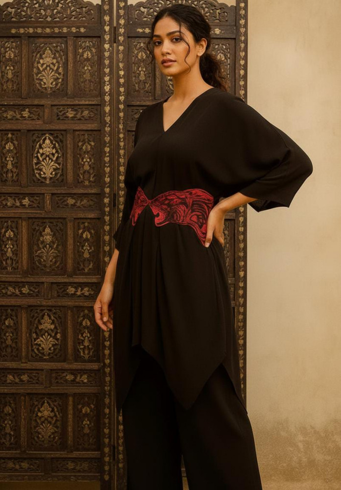 Image of Noir-Scarlet Co-ord Set