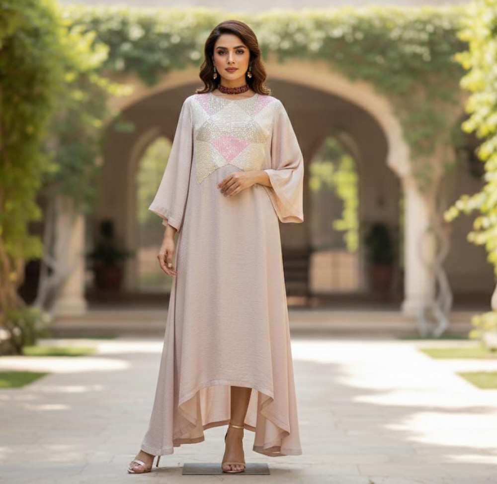 Image of Off White Sequin Gown