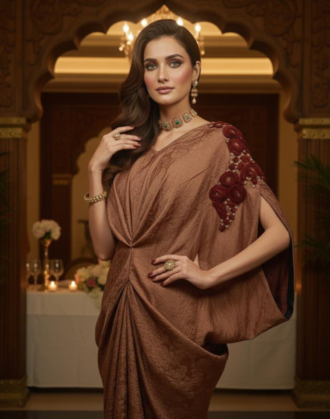 Bronze Floral Amera Gown