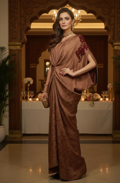 Bronze Floral Amera Gown