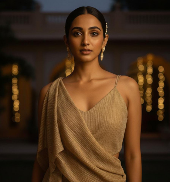 Gold Drapes Metallic Saree