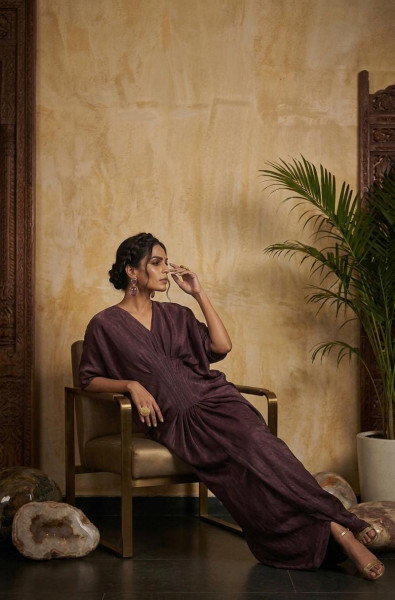Plum Draped Jumpsuit