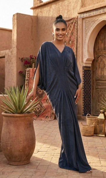 Midnight Blue Draped Jumpsuit