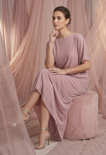 Rose Shimmer Draped Set