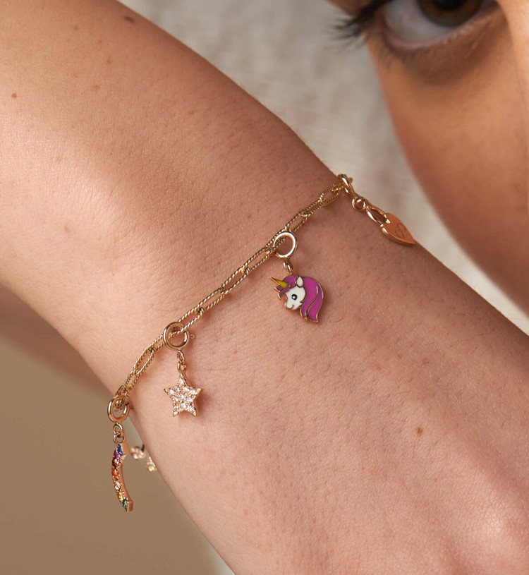 Diamond Star Gold Charm Pendant