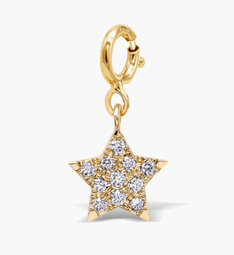 Diamond Star Gold Charm Pendant