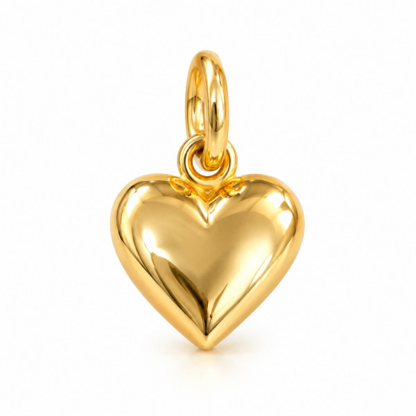 Image of 14K Gold Puffy Heart Charm