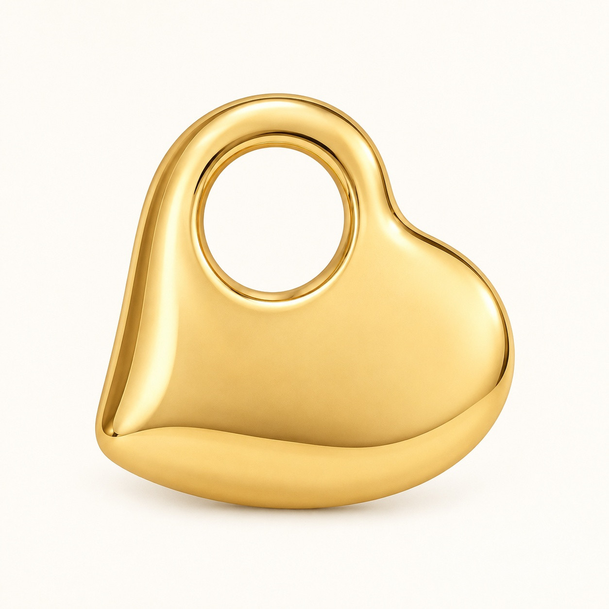 14K Gold Puffy Heart Charm
