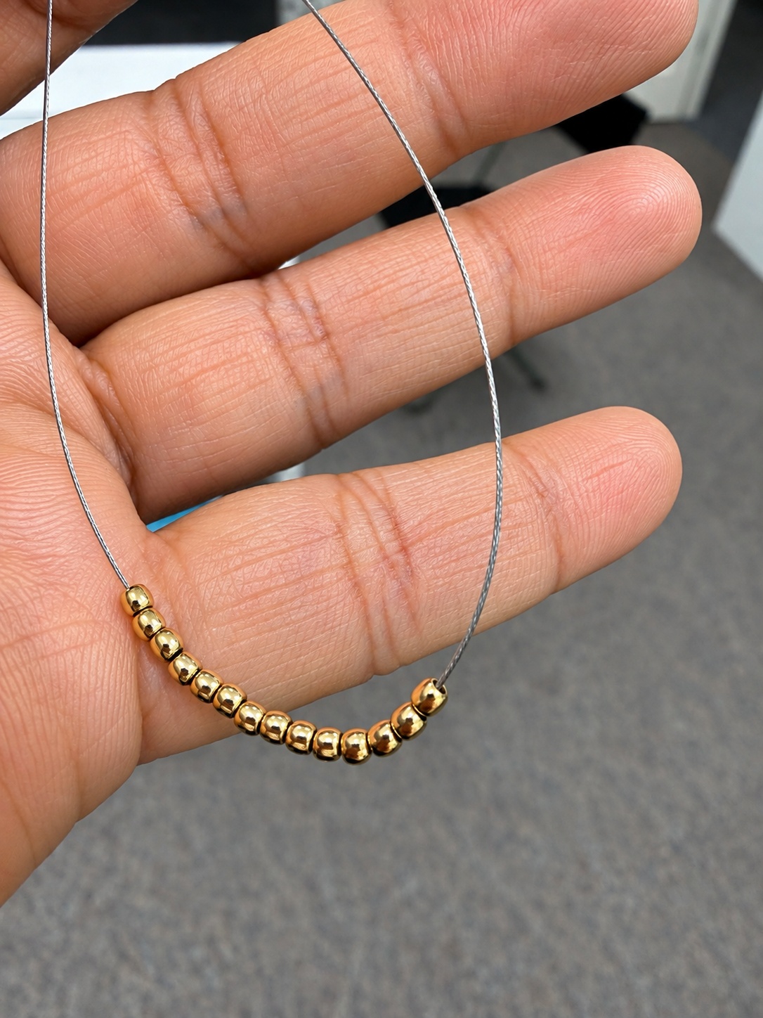 14K Solid Gold Spacer Beads Findings 180 mm Set of 14 Pieces