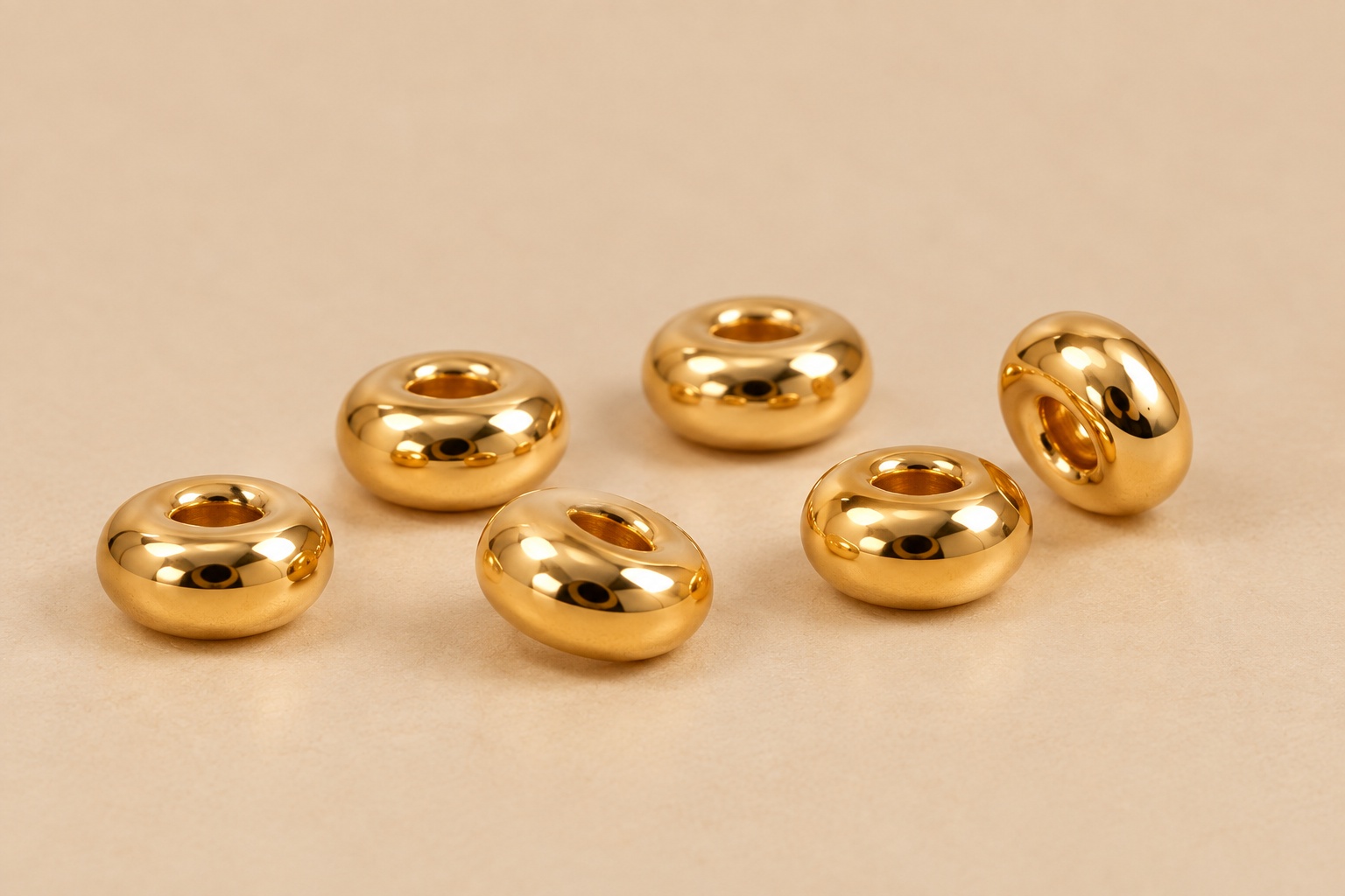 14K Yellow Gold Rondelle Beads 3 x 6mm Gold Spacer Beads