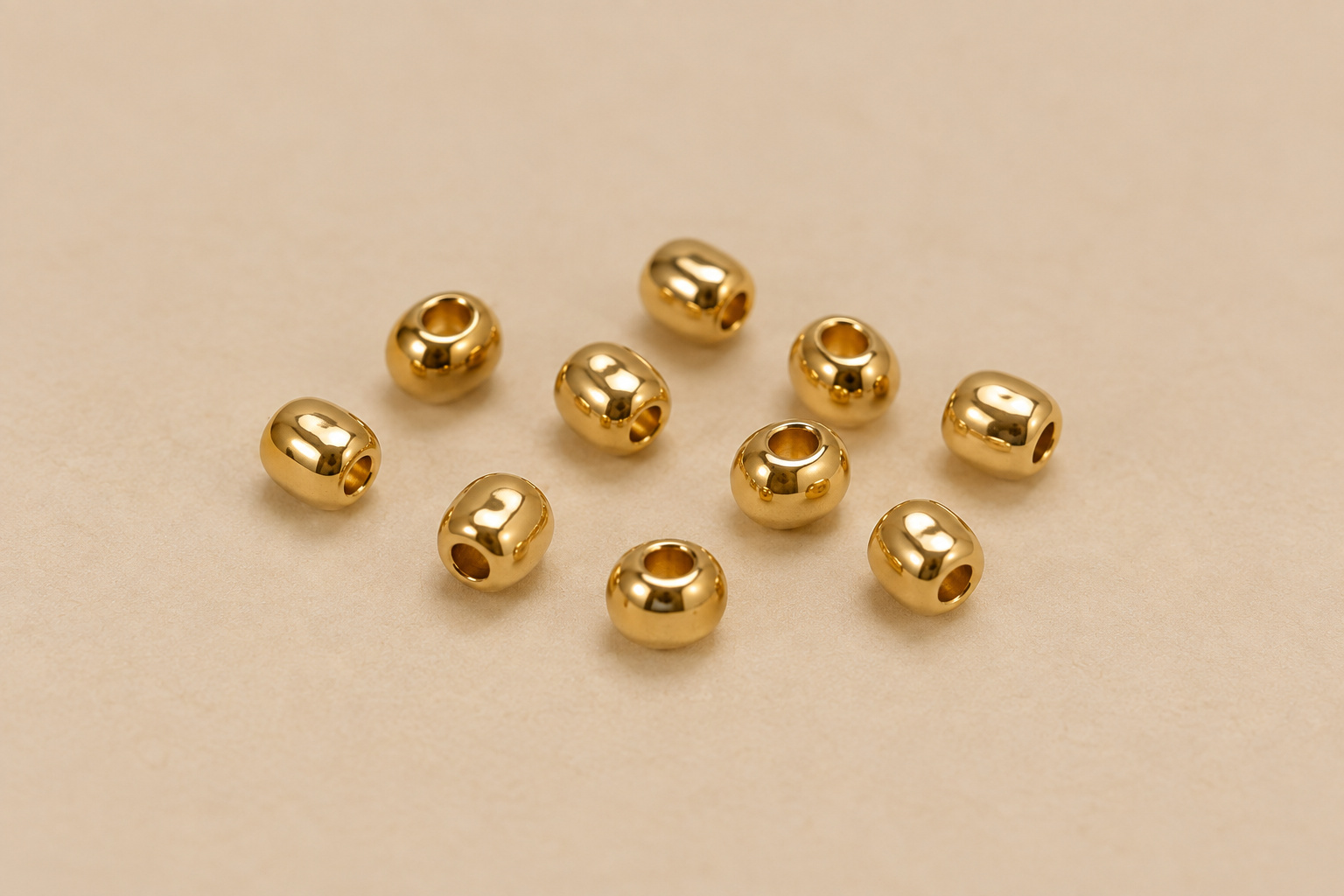 14K Solid Gold Rondelle Spacer Bead Finding