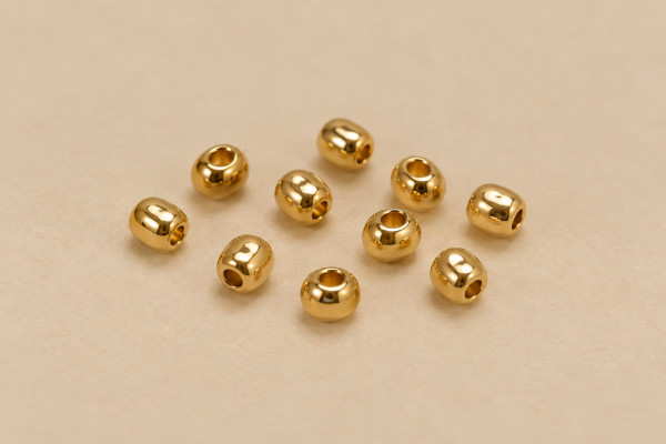 Image of 14K Solid Gold Rondelle Spacer Bead Finding