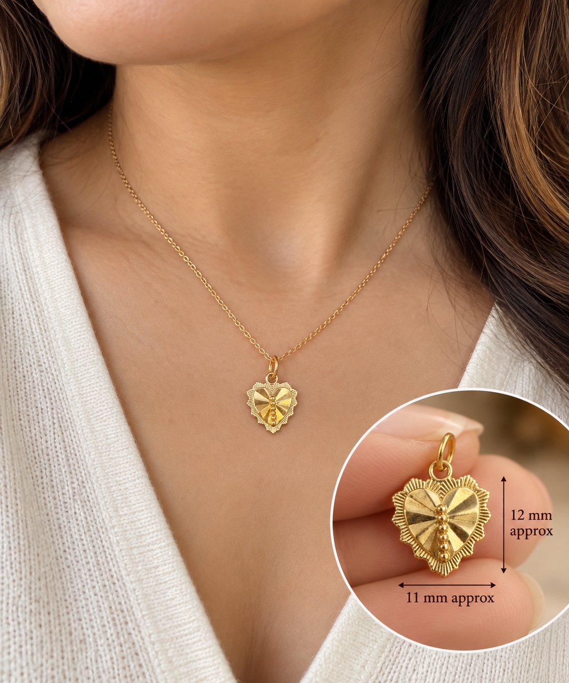 14K Yellow Gold Heart Charm