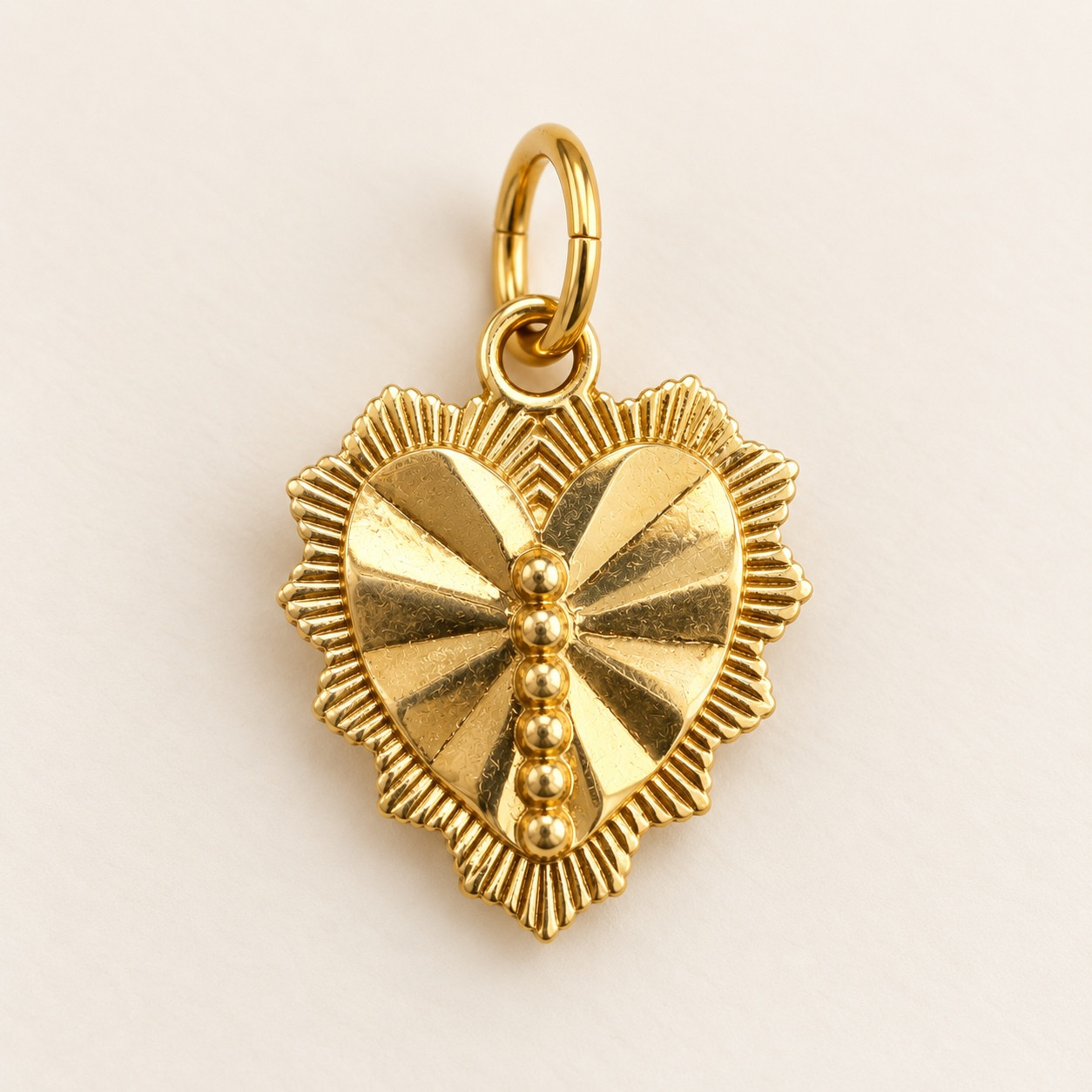 14K Yellow Gold Heart Charm