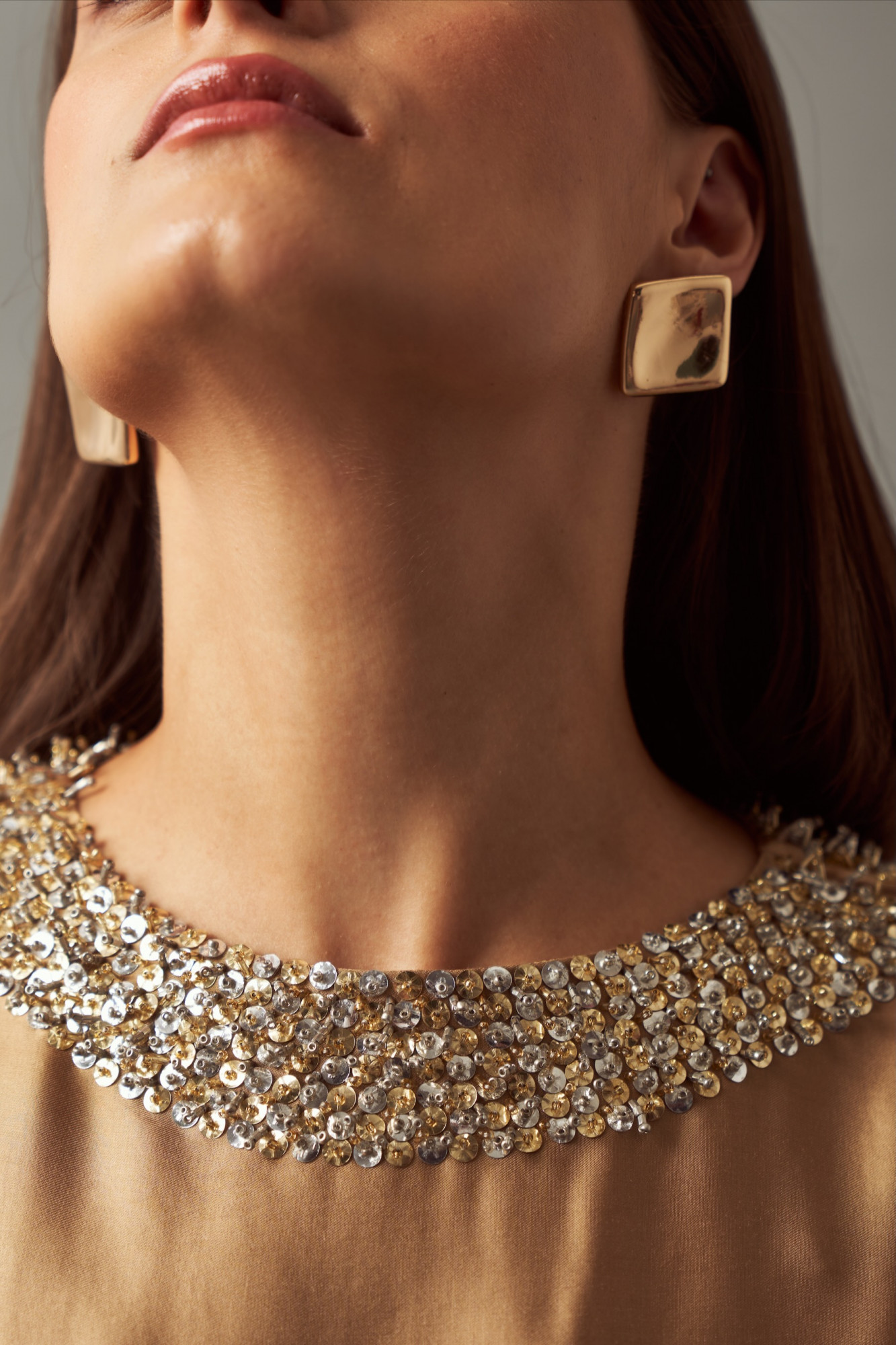 LEILA 02 GOLD COLOR KAFTAN TUNIC AND PANTS CO-ORD SET