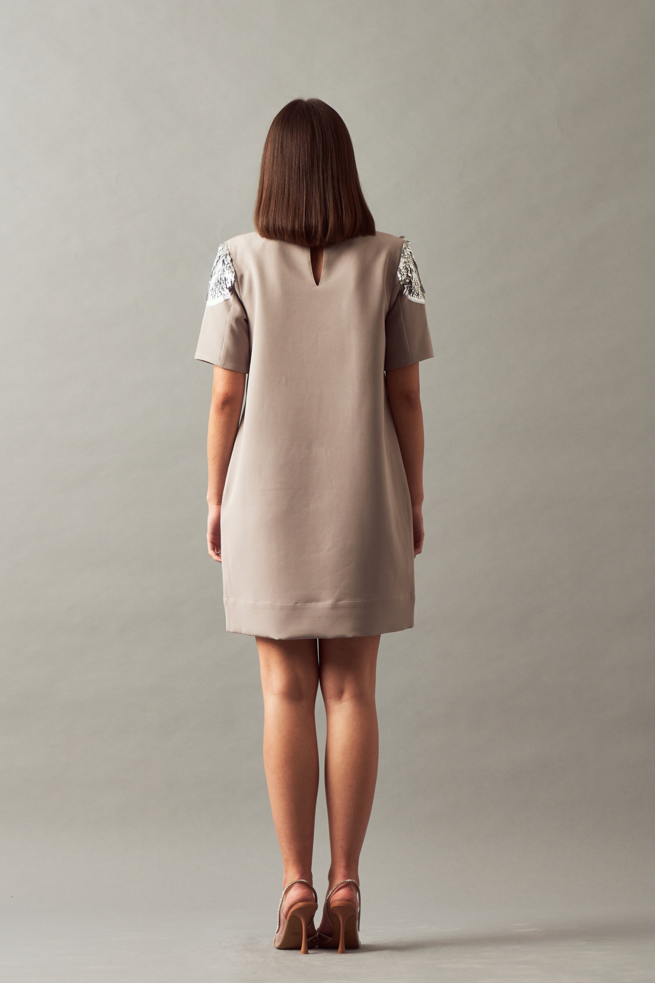 LEILA 02 SILVER HAND EMBROIDERED CLEOPATRA DRESS