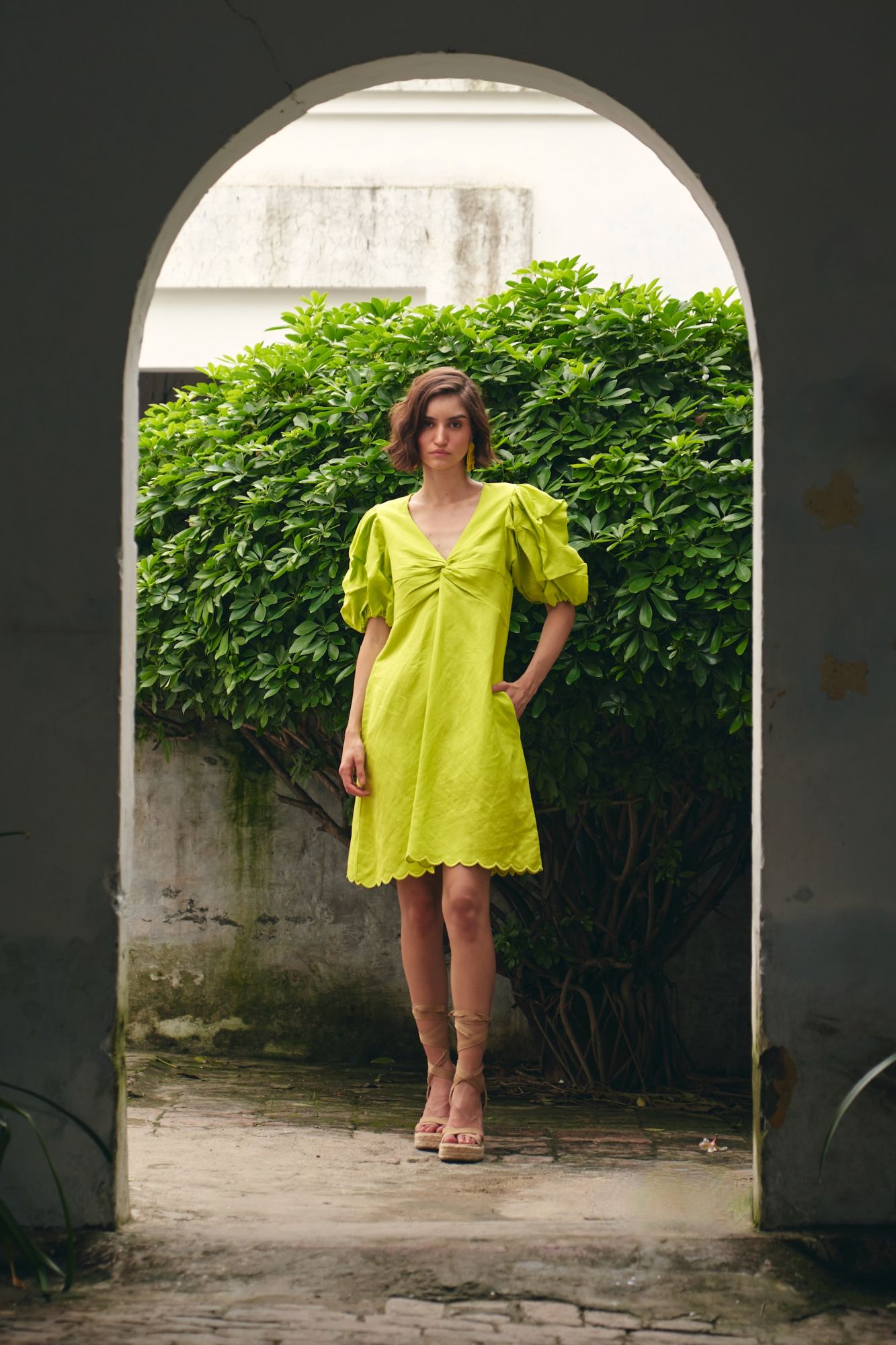 Lime green top summer dress