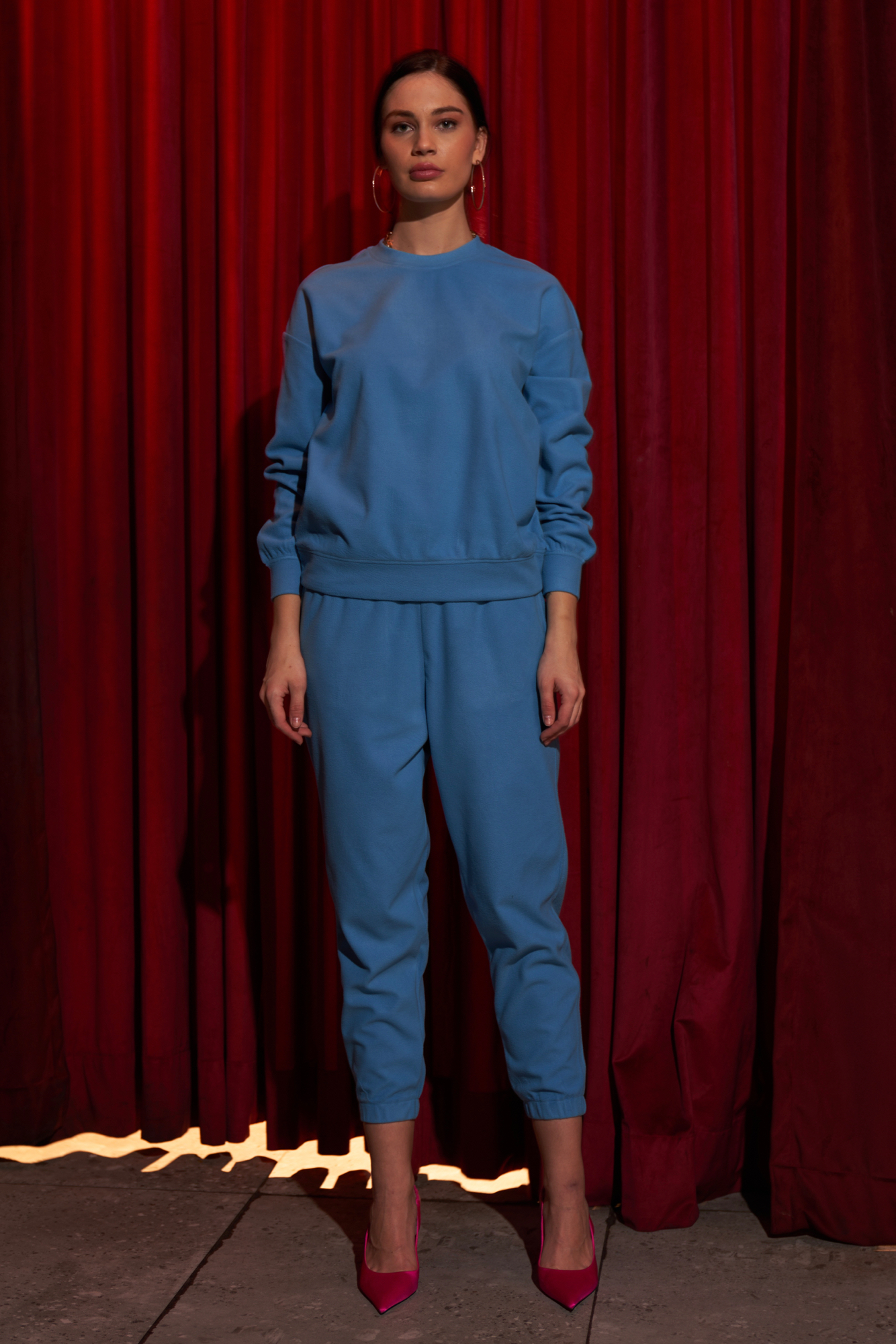 MATERIAL GIRL TEAL BLUE FLEECE SWEATSHIRT WITH JOGGER PANTS WINTER CO-ORDINATE