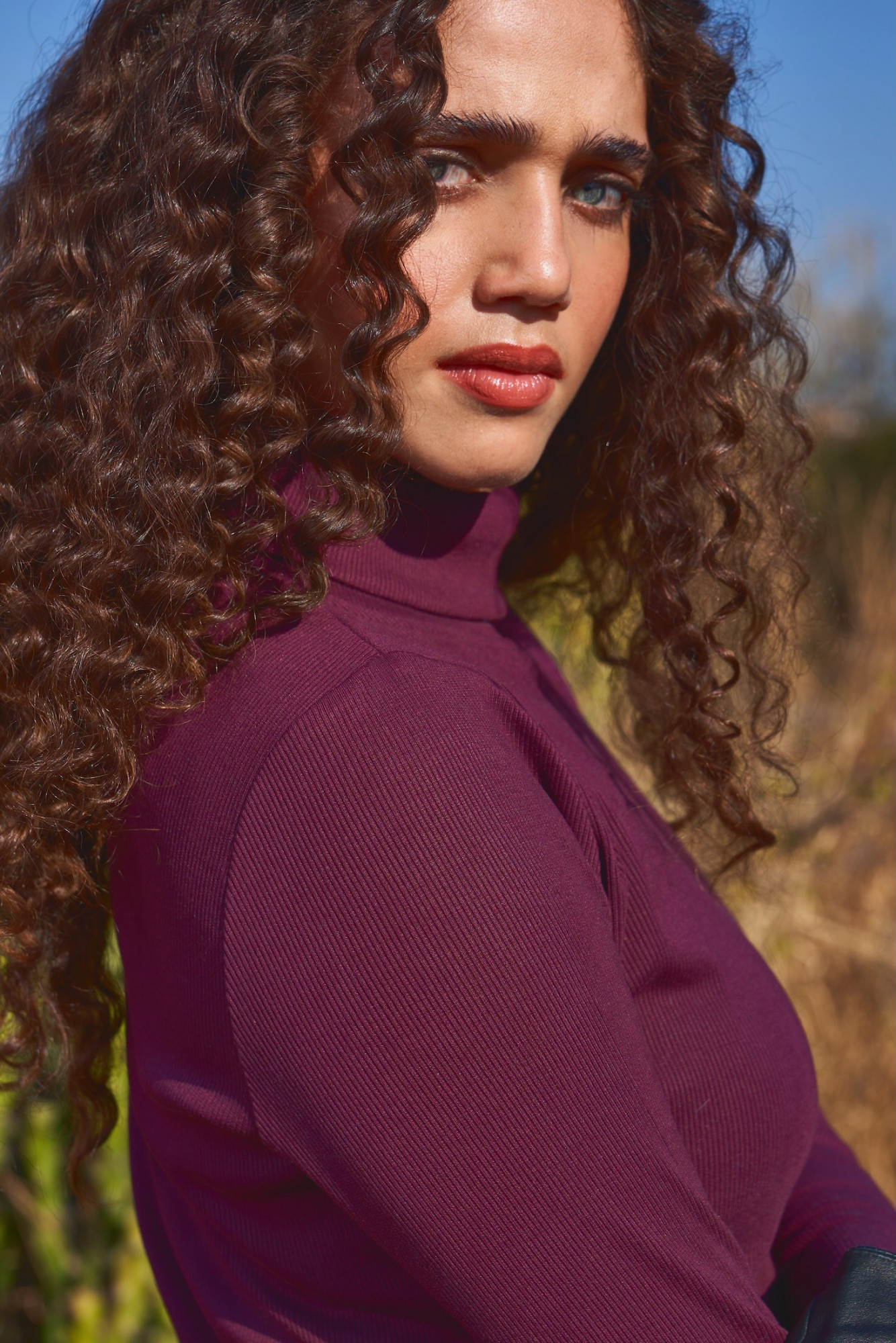 MATERIAL GIRL 03 PLUM COLOR KNITS MINI LENGTH WINTER DRESS