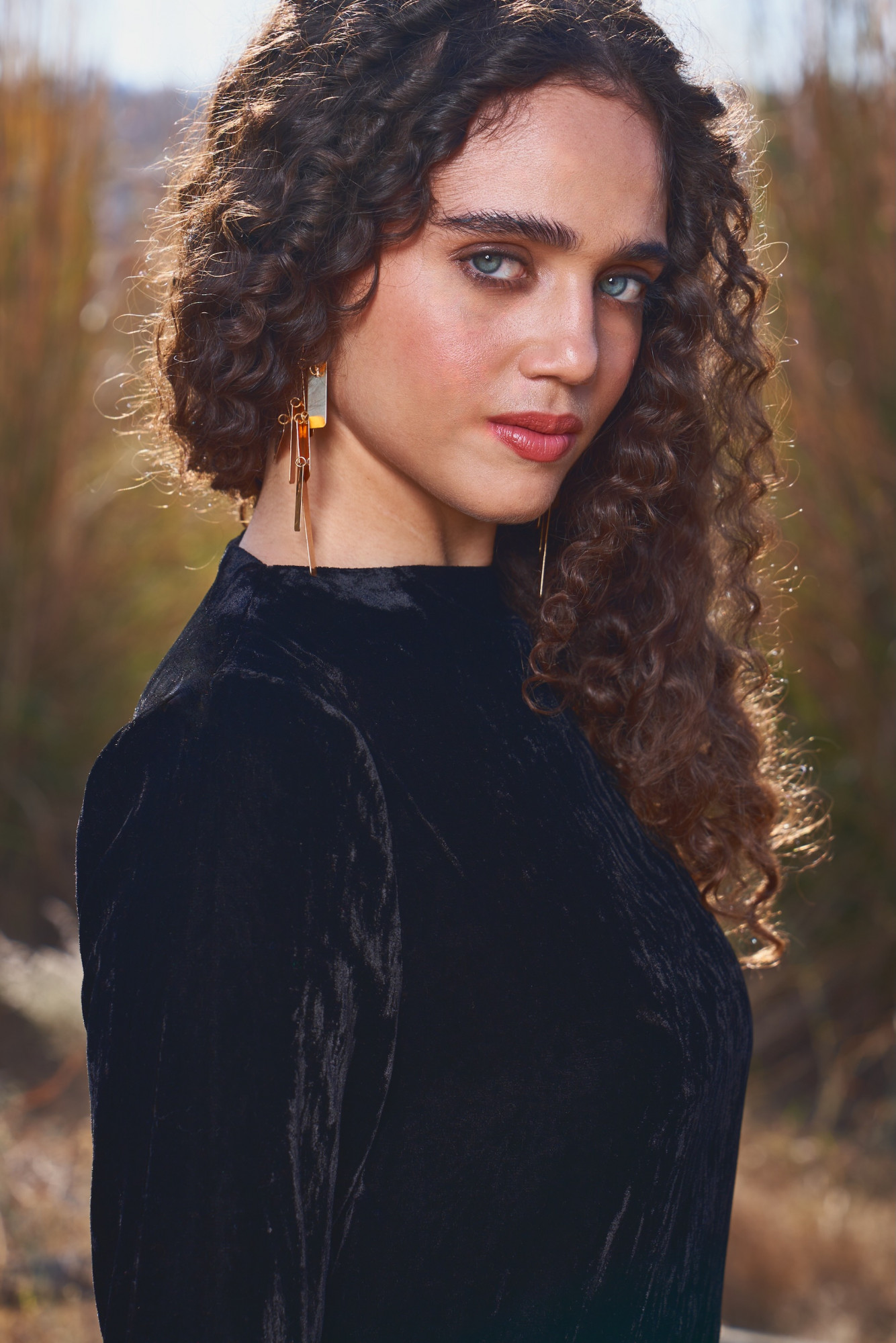 MATERIAL GIRL 03 SOLID BLACK SILK VELVET LONG WINTER DRESS