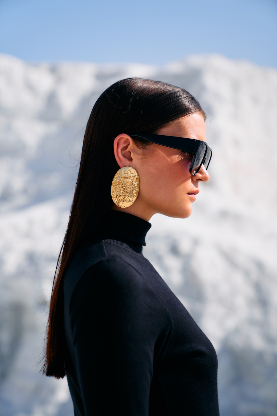 MATERIAL GIRL 02 BLACK KNITS FABRIC MIDI LENGTH WINTER DRESS WITH TURTLE NECK