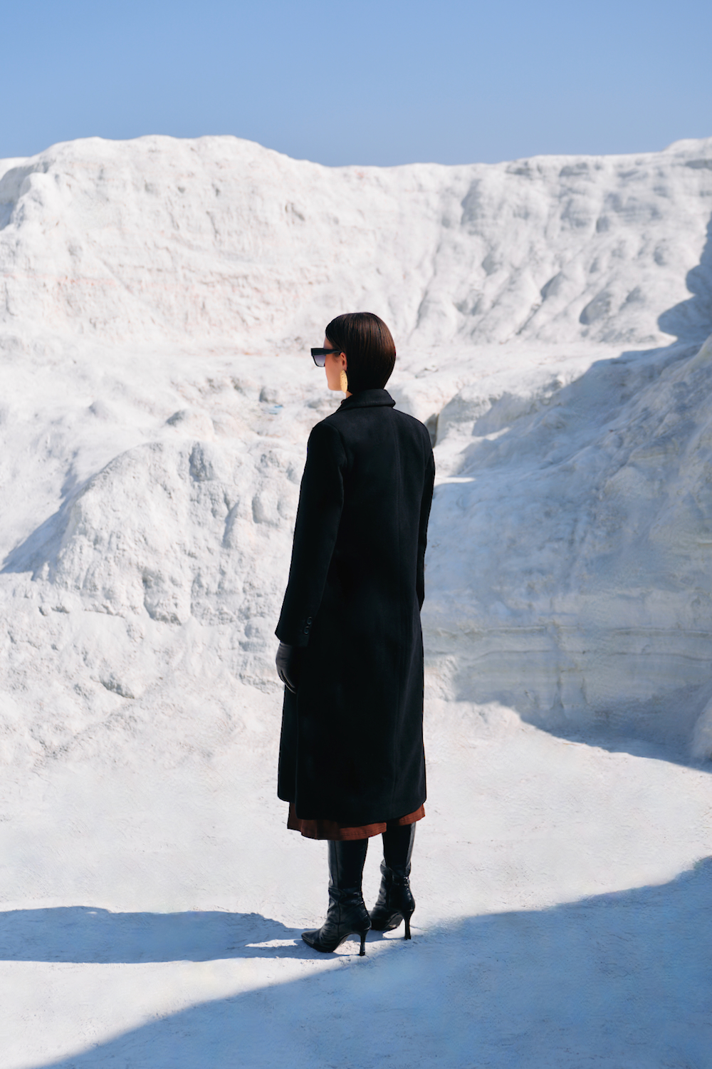 MATERIAL GIRL COAL BLACK COLOR FELT FABRIC WINTER LONG JACKET