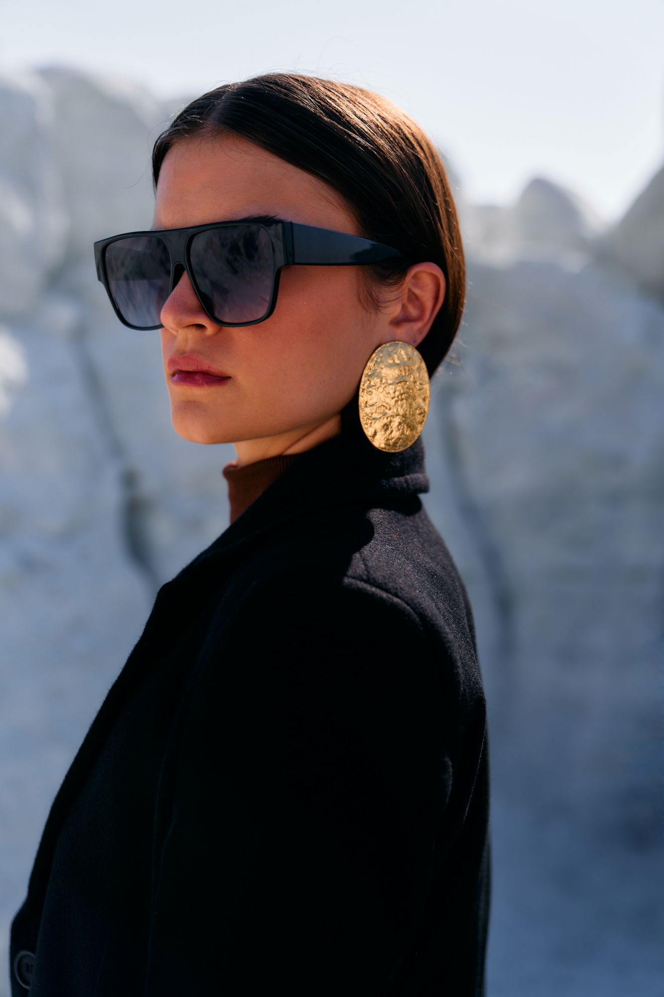 MATERIAL GIRL COAL BLACK COLOR FELT FABRIC WINTER LONG JACKET