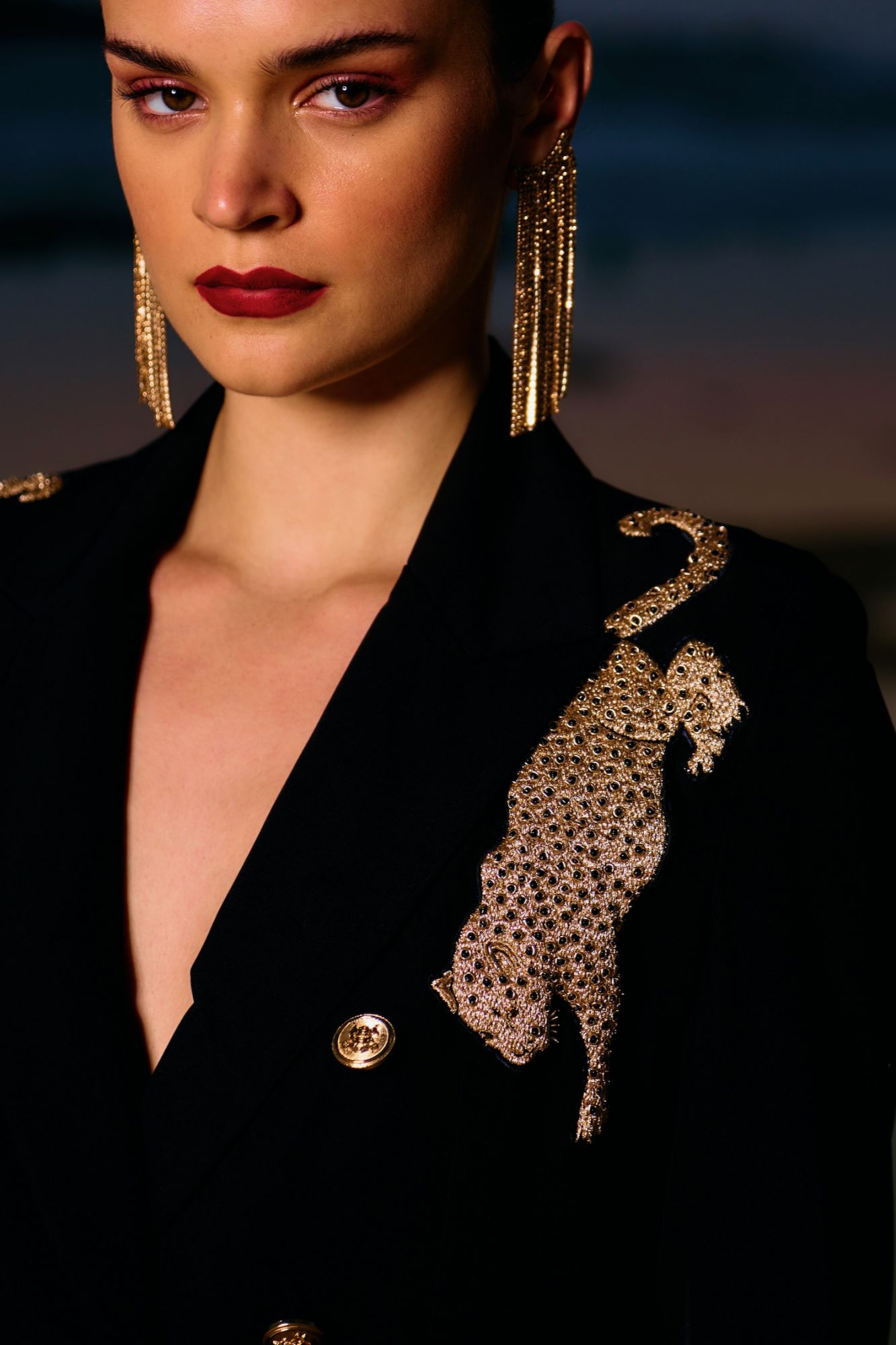 MATERIAL GIRL 02 JADE BLACK COLOR JACKET AND PANT CO-ORDINATE WITH GOLD ZARI AND DABKA EMBROIDERY