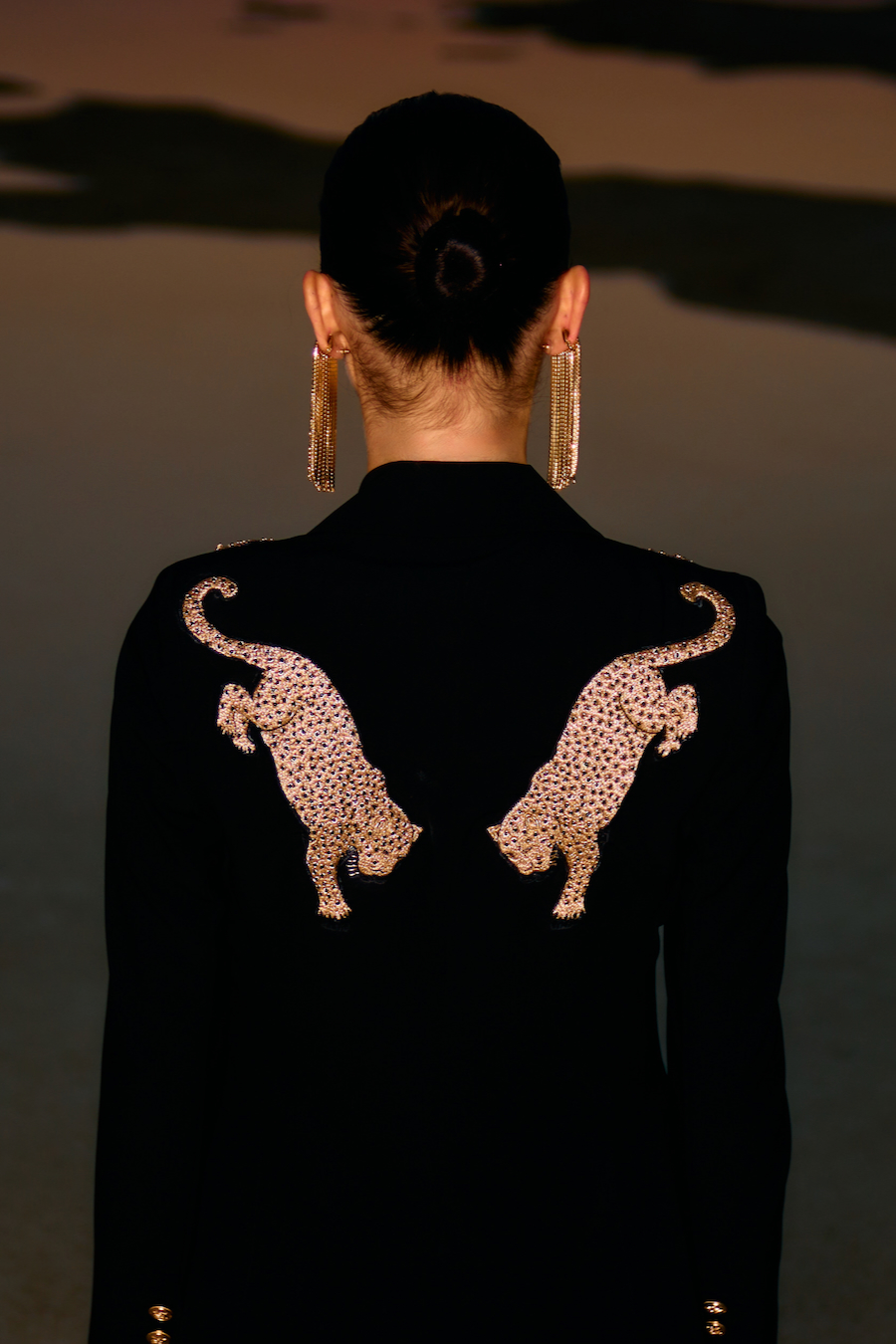 MATERIAL GIRL 02 JADE BLACK COLOR JACKET AND PANT CO-ORDINATE WITH GOLD ZARI AND DABKA EMBROIDERY