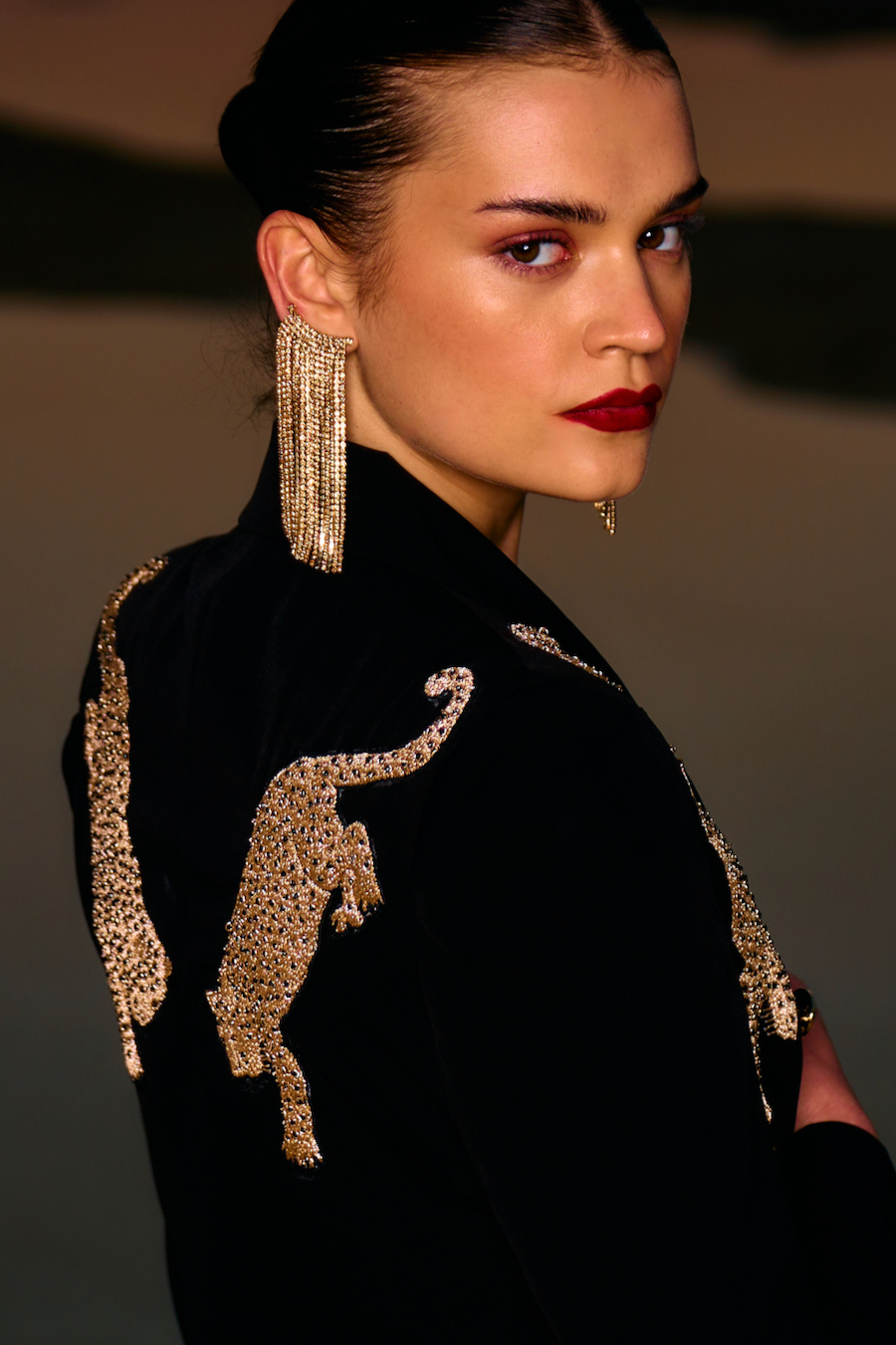 MATERIAL GIRL 02 JADE BLACK COLOR JACKET AND PANT CO-ORDINATE WITH GOLD ZARI AND DABKA EMBROIDERY