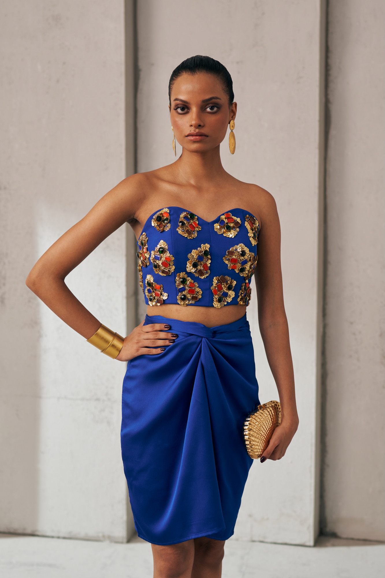 MIDNIGHT MIRAGE BLUE COSMIC JEWEL CO-ORD SET