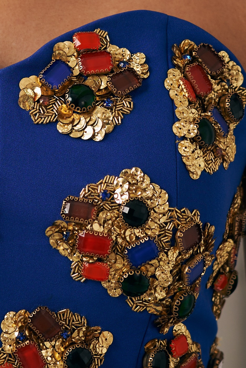 MIDNIGHT MIRAGE BLUE GOLD JEWEL BUSTIER